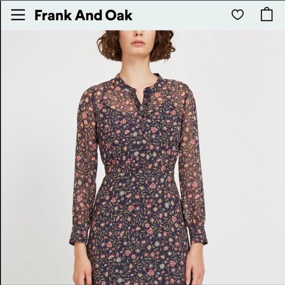 Frank and Oak Sheer Floral Midi Dress